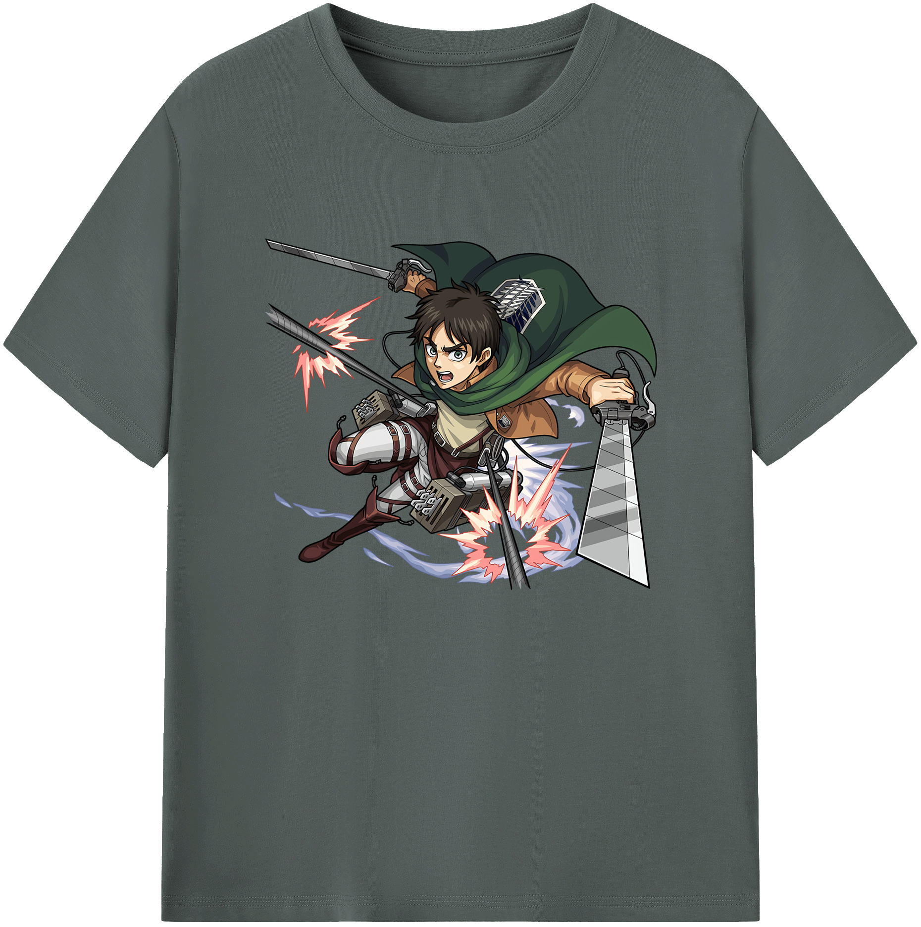 （画像用） 進撃の巨人 エレン･イェーガー Attack on Titan Eren Jäger 綿100％ メンズ半袖Tシャツ｜肌触りやわらか＆通気性
